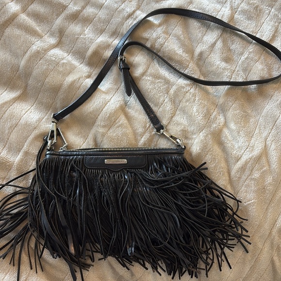 Rebecca Minkoff Black Finn Fringe Crossbody - Picture 2 of 3